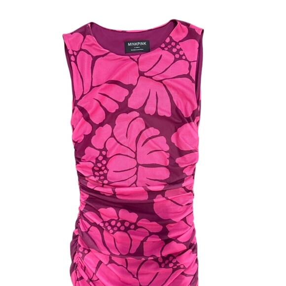 MINKPINK Persephone Mesh Midi Dress in Pink, Size XS - Picture 5 of 8